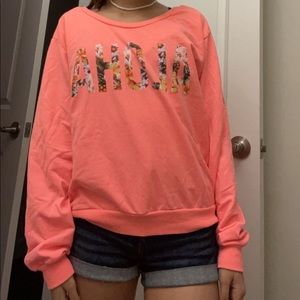 neon orange crewneck